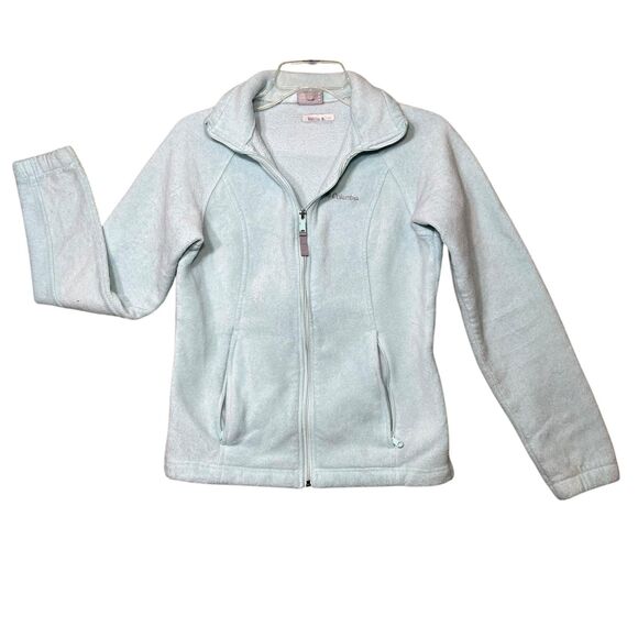 Columbia Jacket Womens Medium Light Blue XL6445 Full Zip Fleece Outdoors Hiking - Picture 11 of 11